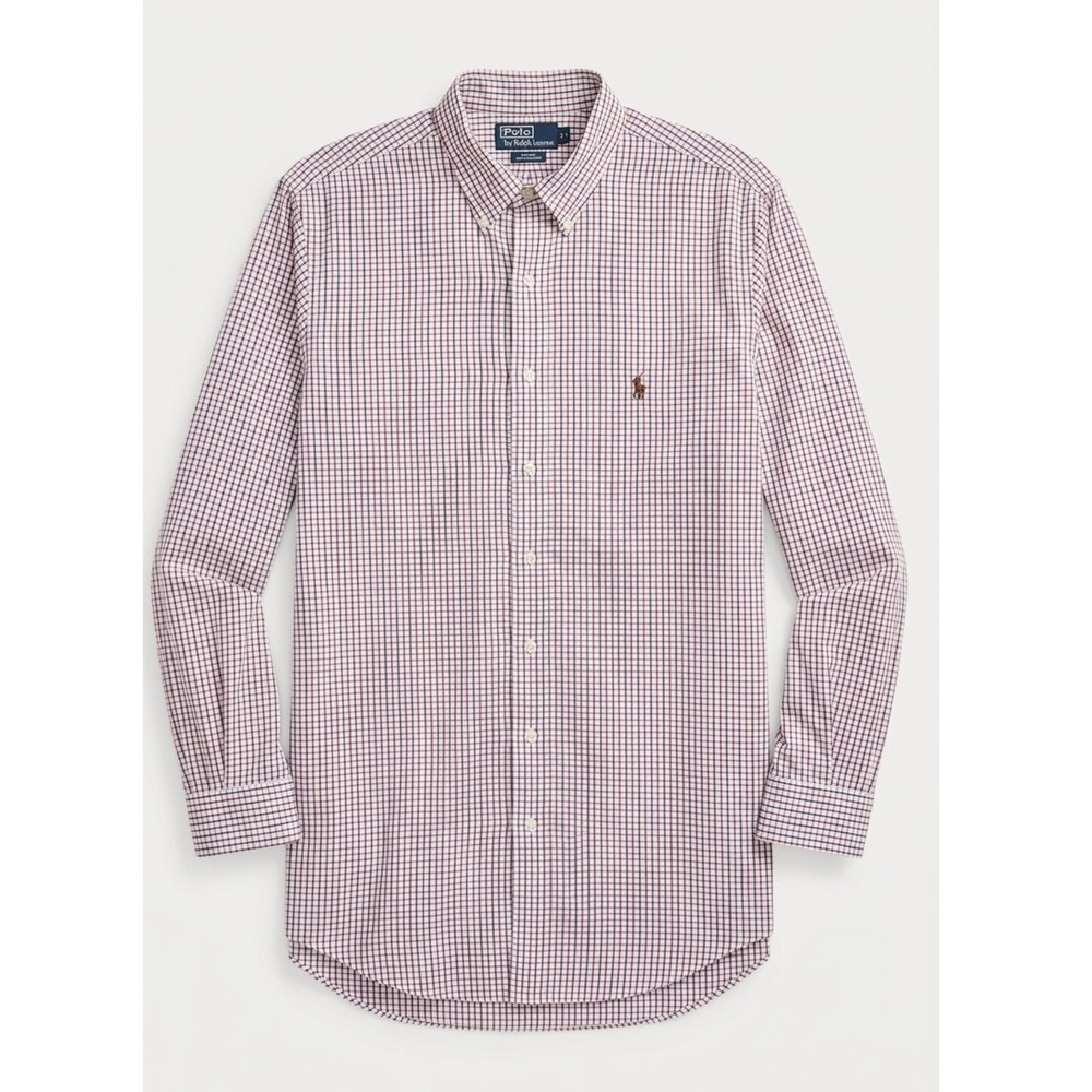 Ralph Lauren Yarmouth Button Down Dress Shirt Mens‎ 17.5 Blue Plaid Vintage 90s
